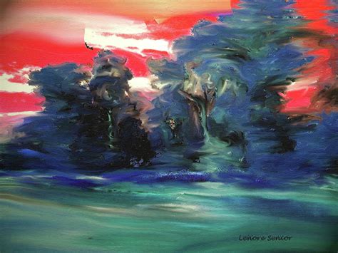 Winter Sunset Painting By Lenore Senior Fine Art America