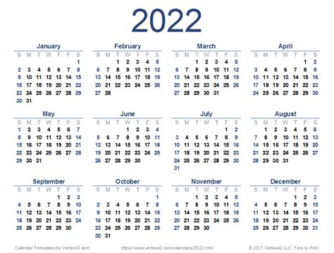Free Calendar Template 2022 Large Calendar Example And Ideas