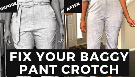 How To Alter Your Pants How To Fix A Baggy Pants Crotch Youtube