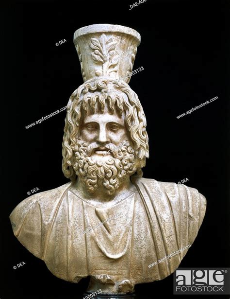 Roman Civilization 1st 2nd Century Ad Marble Bust Of Serapis God Of