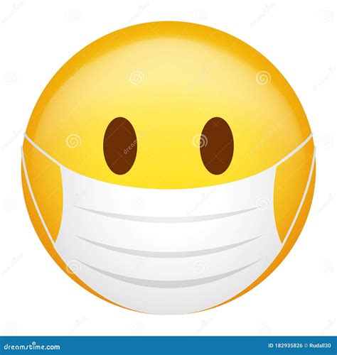 Emoticon Wearing Face Mask Coronavirus Sick Emojis Cartoon Vector