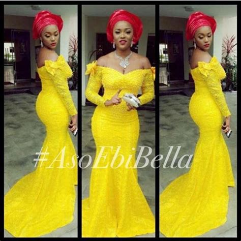 Aso Ebi Styles Bellanaija Mermaid Evening Dresses Nigeria Lace Long