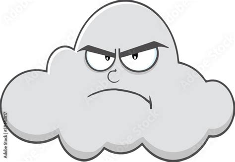 Angry Cloud Cartoon Mascot Character Stock Image And Royalty Free