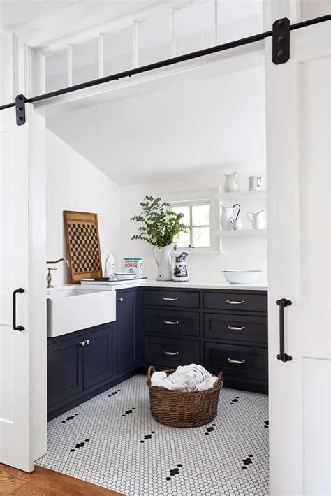 Interior Design And Real Estate Blue Laundry Rooms New England