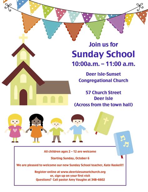 Sunday School Flyer | Sunday school kids, Sunday school teacher, Sunday school preschool