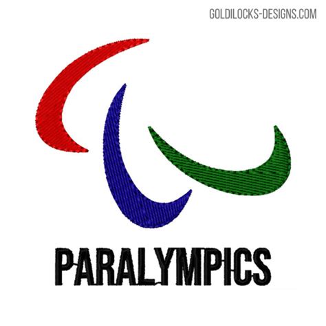 Paralympics Logo Machine Embroidery Design Goldilocks Designs