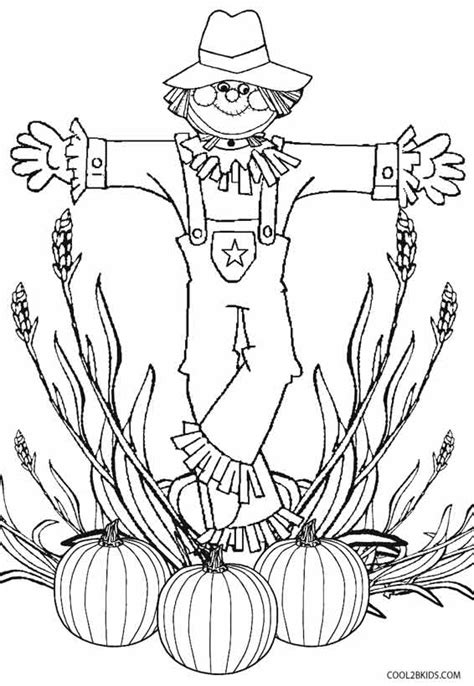 Harvests pumpkins on carriage coloring pages. Printable Scarecrow Coloring Pages For Kids