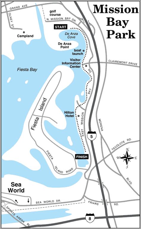 Map Of Mission Bay Park Walking Tour