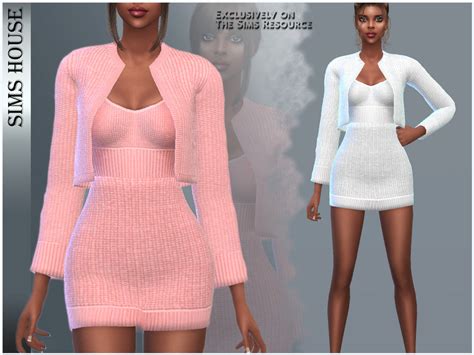 The Sims Resource Knitted Set Dress And Balero