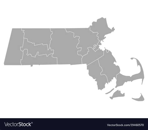 Map Of Massachusetts Royalty Free Vector Image