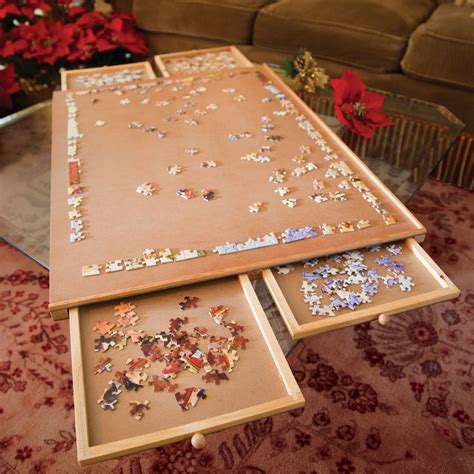 Best Jigsaw Puzzle Table With Drawers Helps To Stay Organized