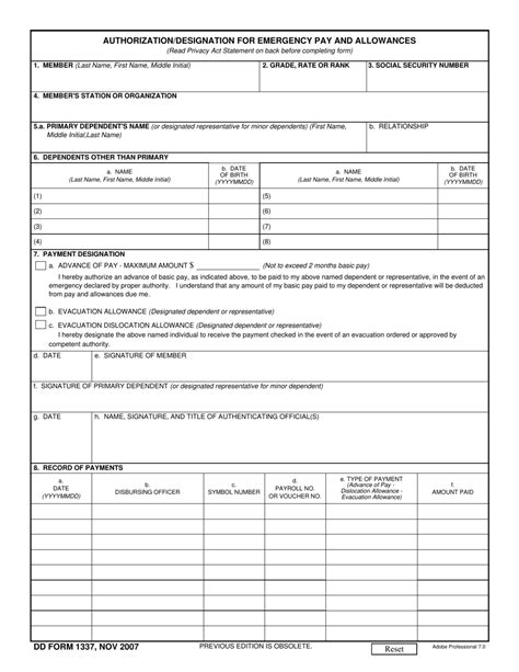 Dd Form 1337 Fill Out Sign Online And Download Fillable Pdf