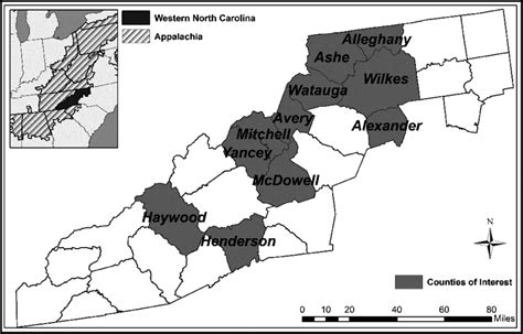 Map Of Western North Carolina Counties Shaded Counties Are Where The