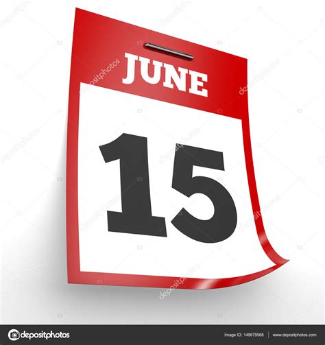 June 15 Calendar On White Background — Stock Photo © Icreative3d