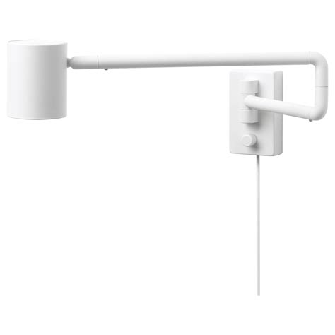 NymÅne Wall Lamp With Swing Arm Led Bulb White Ikea Wall Lamp