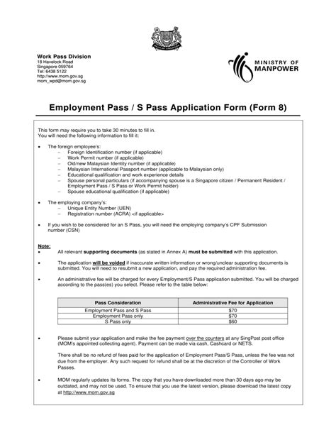 S Pass Application Form Fill Out And Sign Printable Pdf Template