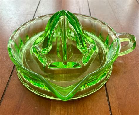 Vintage Uranium Vaseline Glass Citrus Reamer Green Depression Glass