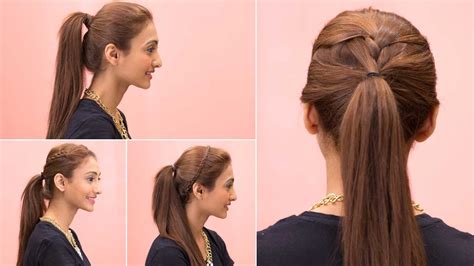 Straight hair will fare best with this style, and don't forget those loose hair wisps on the side. 4 Easy Ponytail Hairstyles - Quick & Easy Girls Hairstyles ...