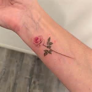 Pink Rose Dainty Hand Tattoo 67 Unique Small Finger Tattoos With
