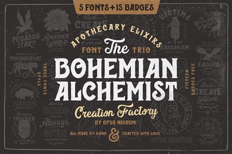 Bohemian Alchemist 5 Font 15 Badge Script Fonts Creative Market