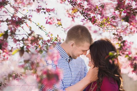 Spring Engagement Photo Session Full Of Cherry Blossoms And Love