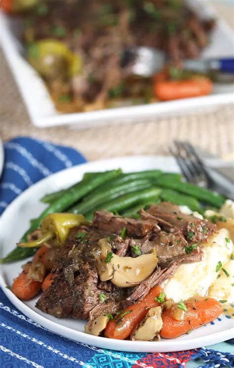 Easy Mississippi Pot Roast recipe made in the Crock Pot, Slow Cooker or