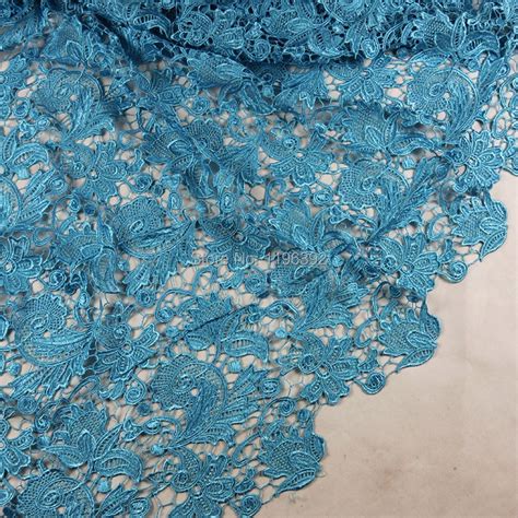 High Class Sky Blue African Guipure Lace Color 2015 African Cord Lace Fabric With Stone For