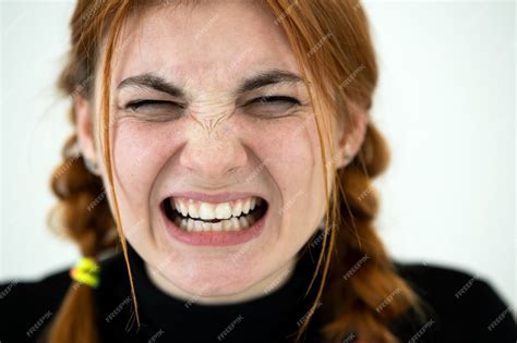 Premium Photo Close Up Portrait Of Angry Redhead Teenage Girl