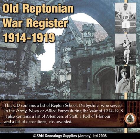 Derbyshire Old Reptonian War Registers 1914 1919 Product Genfair