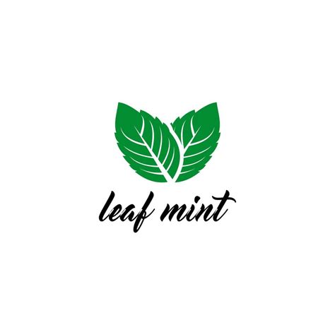Mint Leaf Logo Template In White Background 4805877 Vector Art At Vecteezy