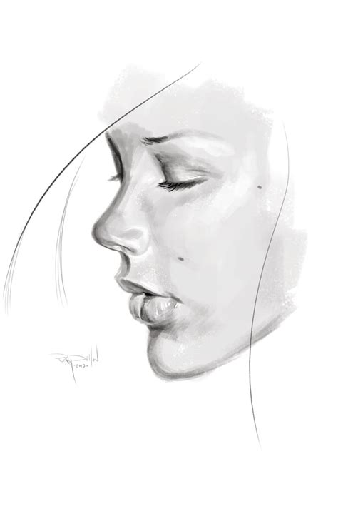 Female Face Profile Drawing At Explore Collection