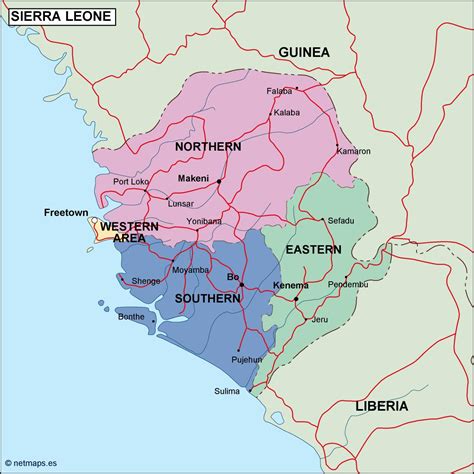 Sierra Leone Political Map Order And Download Sierra Leone Political Map