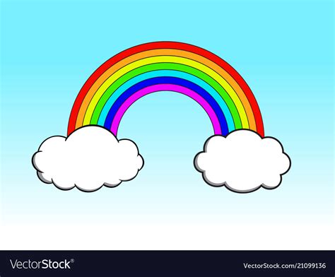 Rainbow And Clouds Royalty Free Vector Image VectorStock
