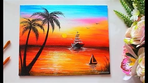 How To Paint A Sunrise In Acrylic Visual Motley