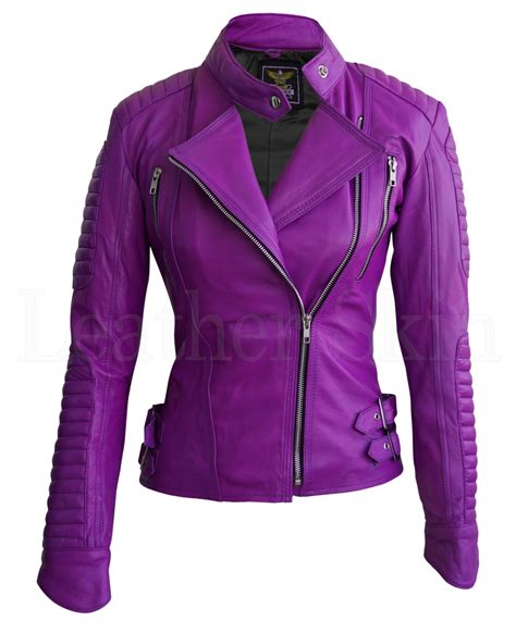 Purple Leather Jacket Studded Leather Jacket Purple Jacket Black