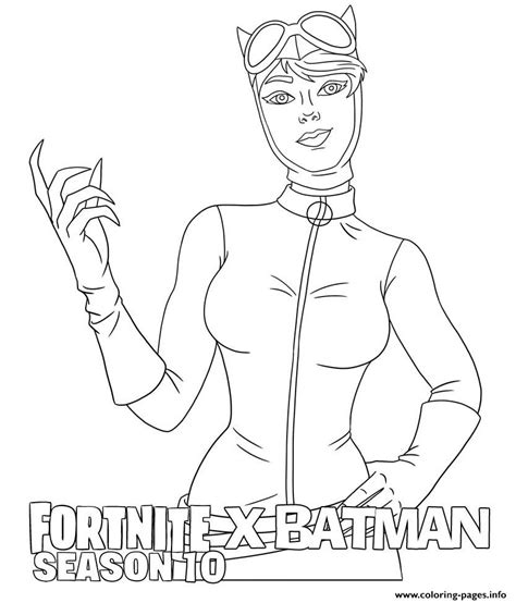 Catwoman Fortnite Batman Season 10 Coloring Page Printable