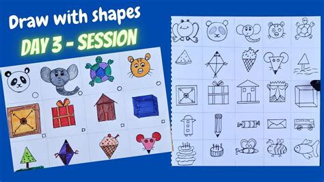 How To Drawing With Shapes And Coloring Day 3 Draw Using Shapes