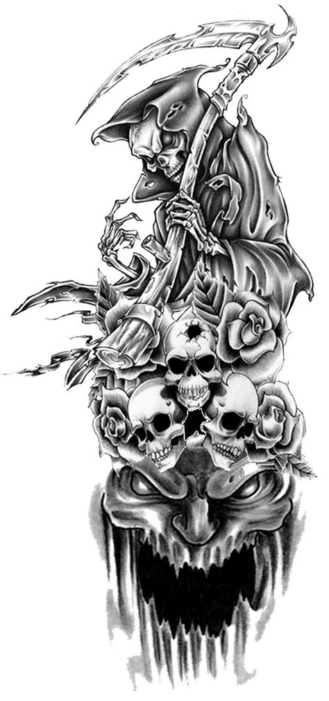 Reaper Tat By Xxdarkreignxx On Deviantart Skull Sleeve Tattoos