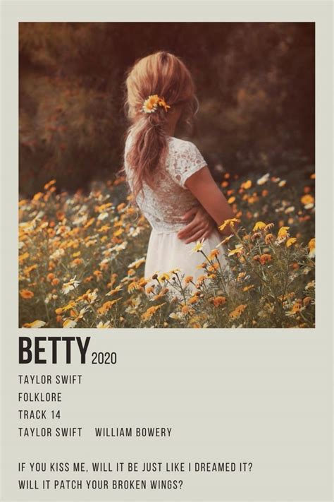 Taylor Swift Betty Folklore Minimalist Poster Minimal Poster Polaroid