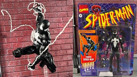 Marvel Legends Symbiote Spider Man Retro Black Suit Spider Man Action