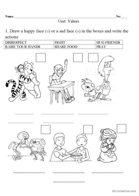Values For Kids English Esl Worksheets Pdf And Doc