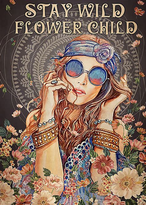 Flower Children Hippie Stay Wild Flower Child Digital Art By Gambrel