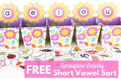 Spring Short Vowel Sorting Activity Freebie Make Take And Teach