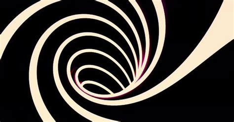 Abstract Hypnotic Tunnel Created By White Spiral On A Black Background