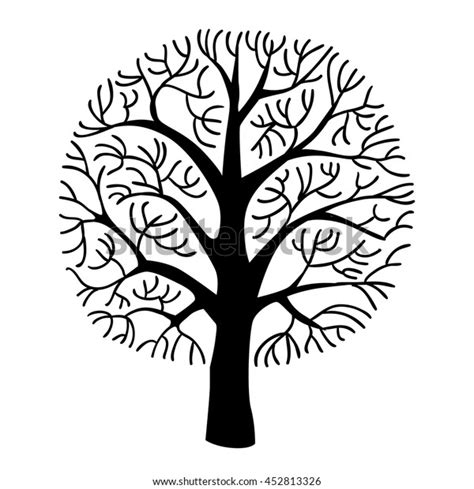 Tree Silhouette Vector Illustration Stock Vector Royalty Free 452813326