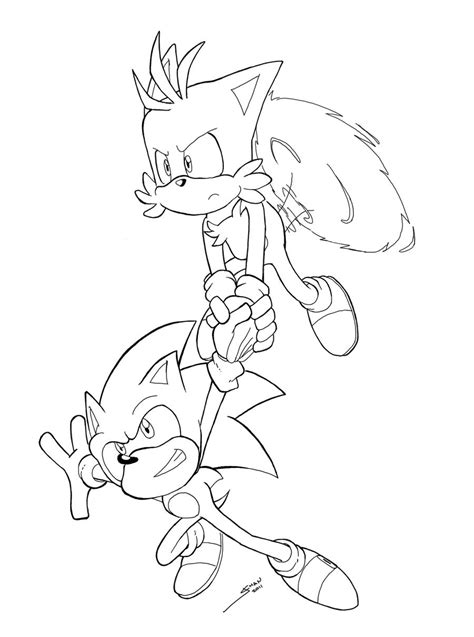 Sonic And Tails Line Art By Jazzyjin On Deviantart