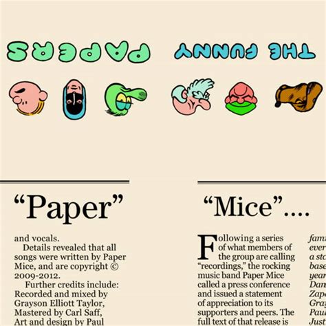 The Funny Papers Paper Mice