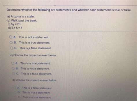 Solved Determine Whether The Following Are Statements And