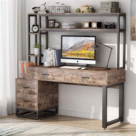 Tribesigns 55 Inch Computer Office Desk With 4 Drawers And Storage