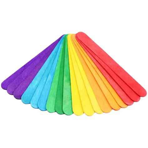 400pcs Colored Popsicle Sticks 45 Inch Wooden Jumbo Craft Sticks Bulk